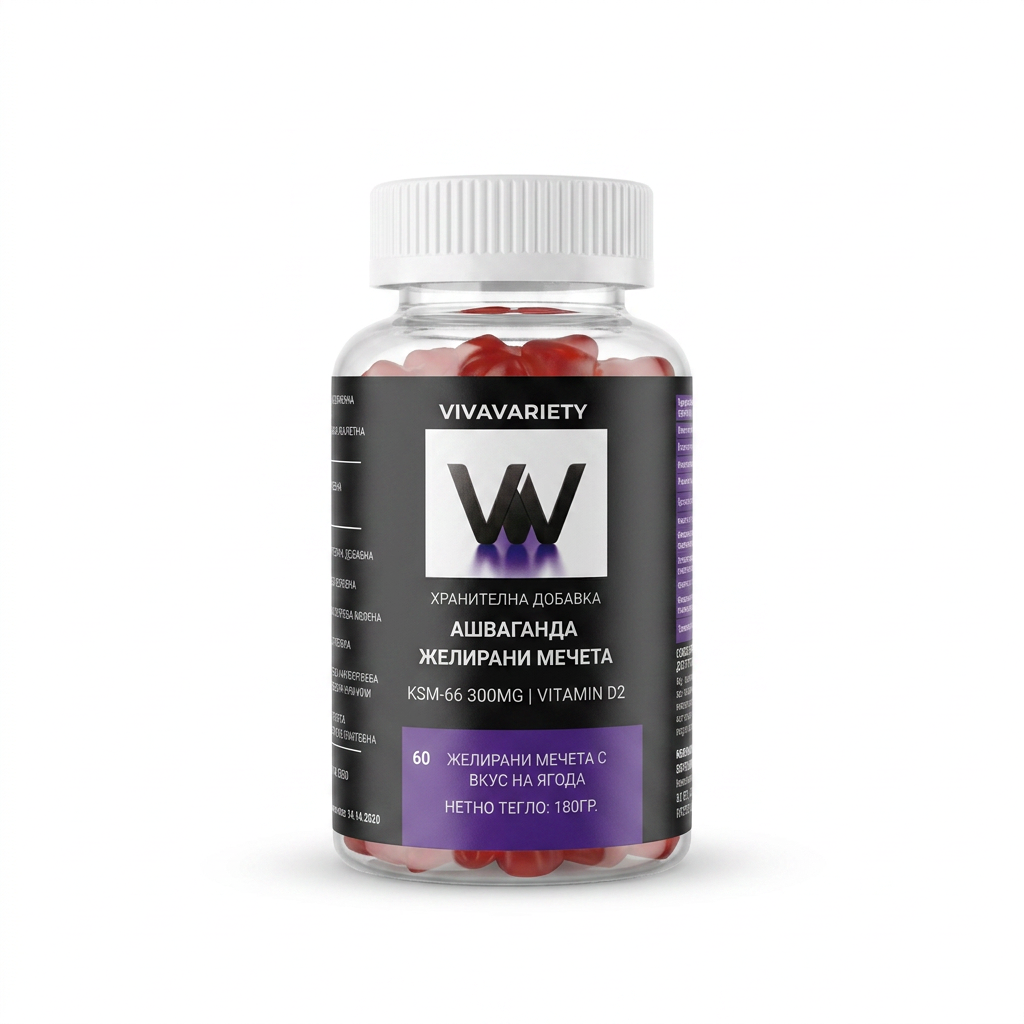 Желирани мечета с Ашваганда KSM-66 300mg & Витамин D2